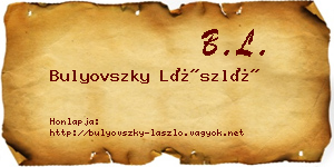 Bulyovszky László névjegykártya